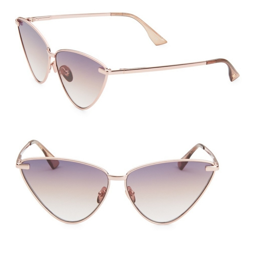 LE SPECS LUXE Nero Rose Gold Cat Eye Sunglasses
